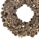 Set 2 Corone Natalizie con Pigne e Bacche Ø30 cm Oro