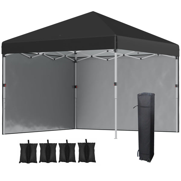 Gazebo da Giardino Pieghevole 297x297x274 cm in Acciaio e tessuto Oxford Nero prezzo