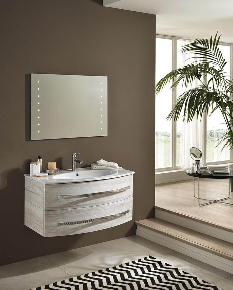 Mobile da Bagno sospeso Monica 02 Rovere Bianco TFT