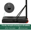 Canestro Basket da Esterno Ruote e Base Riempibile Altezza Regolabile 2,1-2,4 m Giallo  