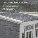 Armadio Porta Attrezzi da Esterno 91x69x185-192H cm Tetto inclinato in Plastica in Legno Grigio  