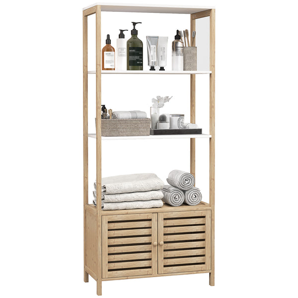 Mobile Bagno con Armadietto e Ripiani 63x30x138 cm in Bambù acquista