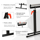 Cavalletto a Rullo 44x50x68-110 cm Altezza Regolabile in Metallo Nero