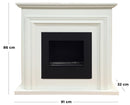 Camino a Bioetanolo da Terra 91x32x86 cm Struttura in Legno Bianco