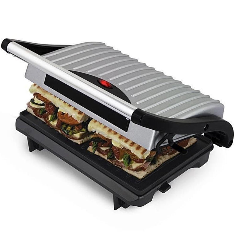 Bistecchiera Elettrica Piastra Griglia Grill Antiaderente 700W Toast Panini Dunlop