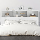 Testiera Letto Matrimoniale Autoportante 160x20,2x108,2 cm con 4 Scomparti Aperti in MDF e Truciolato Bianco      