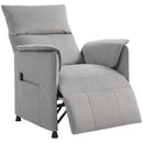 Poltrona Reclinabile Elettrica con Telecomando 80x83x104 cm in Tessuto Effetto Velluto Grigio   