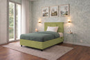 Letto Singolo Contenitore Imbottito Microfibra Tè Verde BoxMax Testata Button Varie Misure