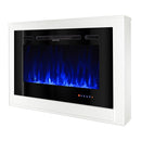 Camino Elettrico da Pavimento 74x107x16 cm Effetto Fiamma 1500W Melania & Adeli Bianco