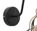 Lampada da Muro Iron Class 21x30x32 cm in Ferro e Vetro Oro e Nero