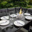 Set Salotto da Giardino 240x186x70 cm ad Angolo con Tavolo in Rattan Nero