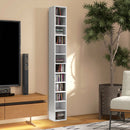 Mobile Libreria Porta CD 21x20x175 cm a 12 Ripiani per 204 CD in MDF e Truciolato Bianco      