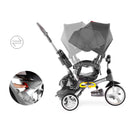 Triciclo per Bambini Passeggino Seggiolino Reversibile 6in1 Happy Kids Grigio