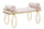 Pink Ribbon Bank 112,5 x 49 x 53 cm aus Eisen und MDF und Schwamm und rosa und goldenem Polyester