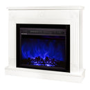 Camino Elettrico da Pavimento 80x95x27 cm Effetto Fiamma 1500W Bonita & Lorance Bianco/nero