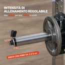 Palestra Multifunzione 3 in 1 210x132x225 cm con Sistema di Cavi Incrociati Squat Rack Regolabile Barra Bilanciere e Barre Trazioni in Acciaio      