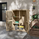 Armadio da Esterno a 2 Ripiani 127x65x159.5/168 cm in Legno di Abete 