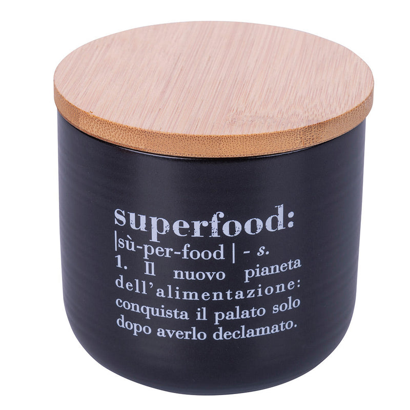 Barattolo Piccolo Superfood 500 ml in New Bone China VdE Tivoli 1996 Nero