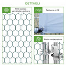 Pollaio Gabbia per Galline da Esterno 3x2x2m Telaio Zincato Argento