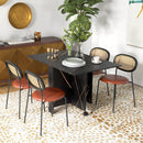 Tavolo da Pranzo Pieghevole per 2-6 Persone 120x80x73 cm con Ruote in Truciolato Nero Effetto Marmo      