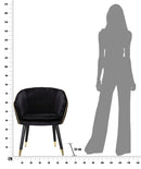 Poltrona Paris 62x58x78 cm in Legno Spugna Metallo e Poliestere Nero e Oro