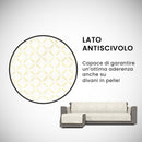 Copridivano con Penisola Sinistra in Poliestere e Cotone Panna Varie Misure