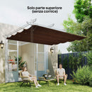Telo Pergola per Esterni Anti UV 286x245 cm con 8 Fori di Drenaggio in Poliestere Bianco Caffè      