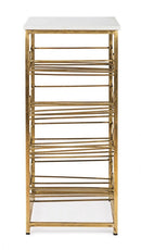 Tavolino con Porta Bottiglie 12 Ripiani Marmol in Metallo