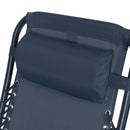 Sedia Sdraio Reclinabile e Richiudibile Rio 65x90x108 cm con Poggiatesta in Poliestere con Struttura in Acciaio Blu Mélange      