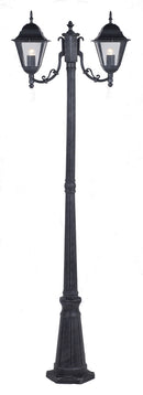 Lampione 2 Luci da Giardino H200cm in Alluminio Bauer Grigio