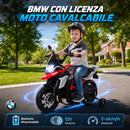 Moto Elettrica per Bambini 3-8 Anni 12 V Licenza BMW G310 GS 102x62x73 cm con Batteria al Litio e Rotelle Rimovibili in PP Rosso      