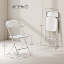Set 6 Sedie Pieghevoli 45x49x79,5 cm con Fori di Drenaggio in Plastica e Metallo Bianco      