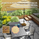 Base per Ombrellone a Rotelle con Freni per Pali da Ø36-38-48 mm in Metallo con Cemento Effetto Legno      
