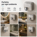 Asciugamani Elettrico da Parete 2300 W 27x23x21 cm con Fotocellula in Acciaio Inox Satinato      