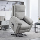 Poltrona Alzapersona Reclinabile a 135° con 8 Punti Massaggianti e Poggiapiedi 89x99x103 cm Grigio Chiaro  