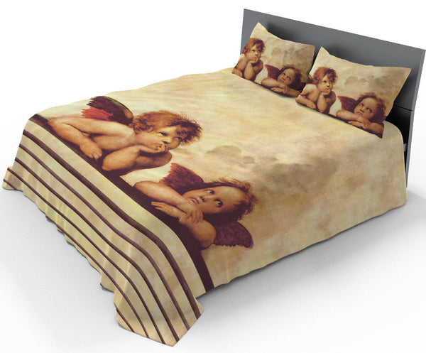 Doppellaken-Set und Kissenbezüge mit Aufdruck prezzo