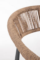Set 4 Pezzi Salotto da Giardino con Divano 2 Poltrone e Tavolino in Alluminio e Fibra Sintetica Jandia Antracite e Naturale