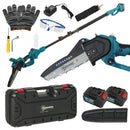 Motosega a Batterie 2 in 1 con Palo Telescopico per Funzione Potatore 580W in Metallo Blu 