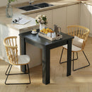 Tavolo da Pranzo Allungabile per 4-6 Persone 70-140x80x77,5 cm in Legno e Acciaio  Nero      