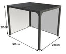 Pergola da Giardino 2,4x3x2,35 m in Alluminio con Tende Laterali Grigio Antracite