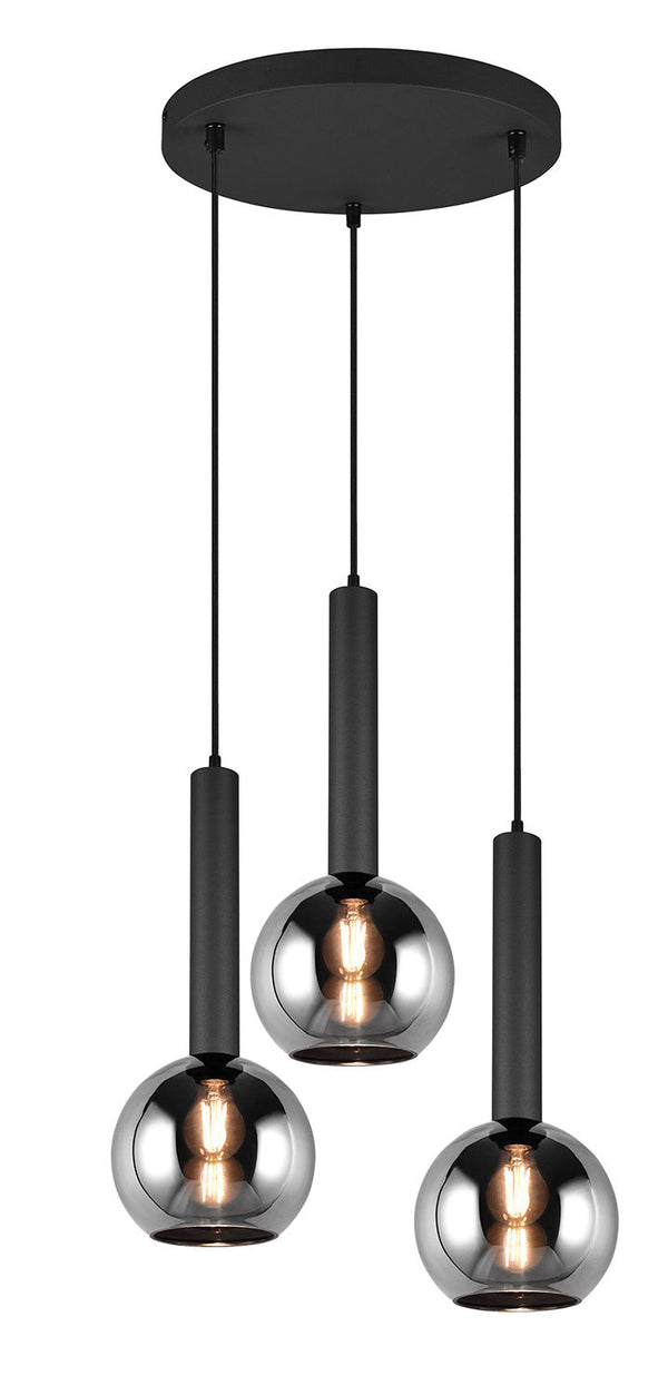 online Lampada a Sospensione da Interno Attacco E27 in Metallo Nero Opaco