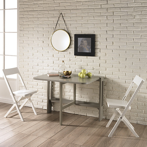 Platzsparender Klapptisch + 2 klappbare Holzstühle  sconto