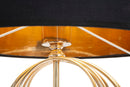 Lampada da Terra Circly Ø35x171 cm in Ferro PVC e Tessuto Oro e Nero