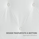 Testiera Letto Matrimoniale Imbottita Design a Bottoni 160x7x120 cm in Pelle PU Bianca