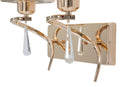 Lampada da Muro Glam Flame Doppia 32x18x30 cm in Ferro e Plastica Oro