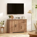 Mobile Cucina Buffet 120x38x79 cm con 2 Cassetti e 3 Armadietti in MDF Rovere      