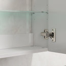 Armadietto Bagno da Parete 40x15x55 cm con 3 Ripiani Regolabili in Vetro in Legno Bianco   
