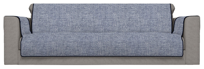 Copridivano con Copri Braccioli in Poliestere Blu Scuro Varie Misure