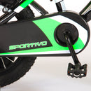 Bicicletta per Bambino 12"" 2 Freni Sportivo Verde Neon e Nero