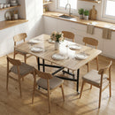 Tavolo Pieghevole per 4-6 Persone 120x80x73 cm con 2 Ribalte e Ruote con Freno Struttura in Acciaio Rovere      